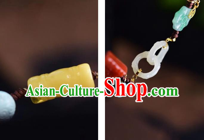 Chinese Traditional Agate Carving Wristlet Accessories National Cheongsam Wedding Bracelet