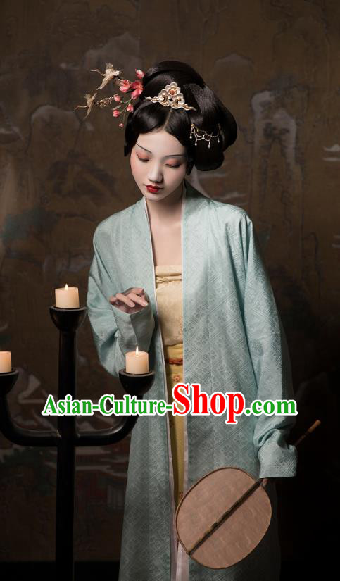 China Ancient Patrician Woman Hanfu Costumes Traditional Song Dynasty Female Historical Clothing
