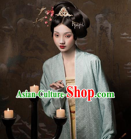 China Ancient Patrician Woman Hanfu Costumes Traditional Song Dynasty Female Historical Clothing
