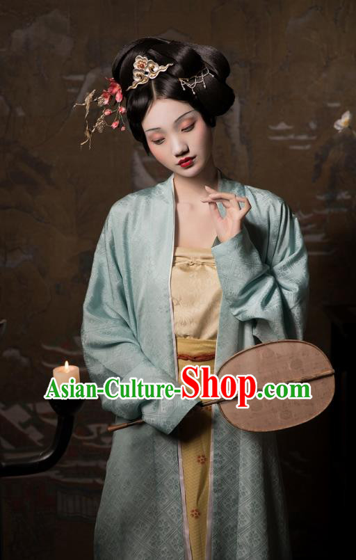 China Ancient Patrician Woman Hanfu Costumes Traditional Song Dynasty Female Historical Clothing