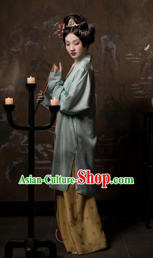 China Ancient Patrician Woman Hanfu Costumes Traditional Song Dynasty Female Historical Clothing