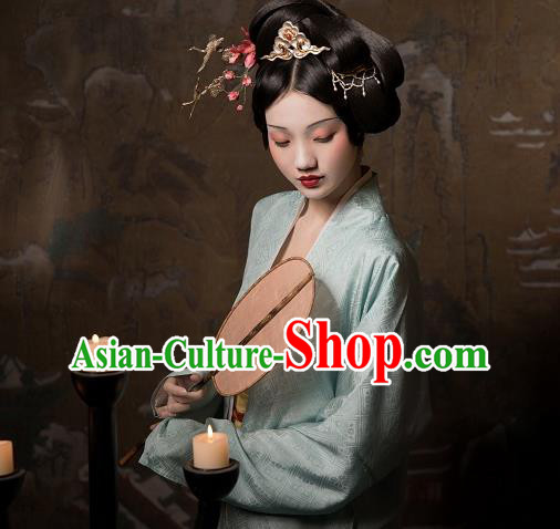 China Ancient Patrician Woman Hanfu Costumes Traditional Song Dynasty Female Historical Clothing