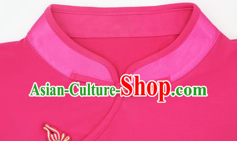 China Traditional Summer Tai Chi Training Martial Arts Clothing Kung Fu Rosy Uniforms
