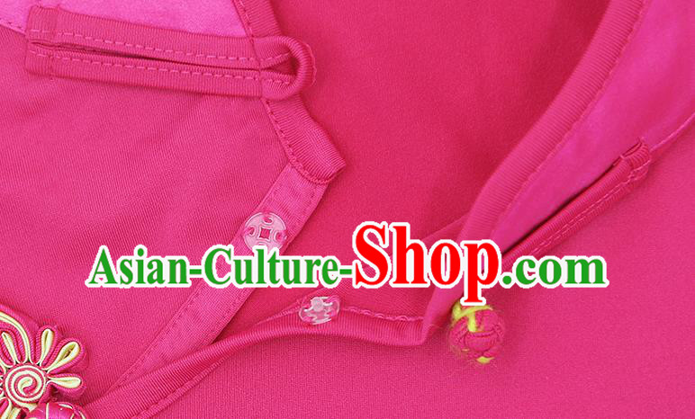 China Traditional Summer Tai Chi Training Martial Arts Clothing Kung Fu Rosy Uniforms