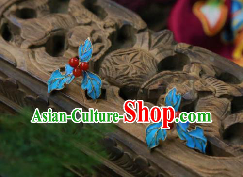 Handmade Chinese Red Berry Ear Accessories Traditional Culture Jewelry Cheongsam Earrings
