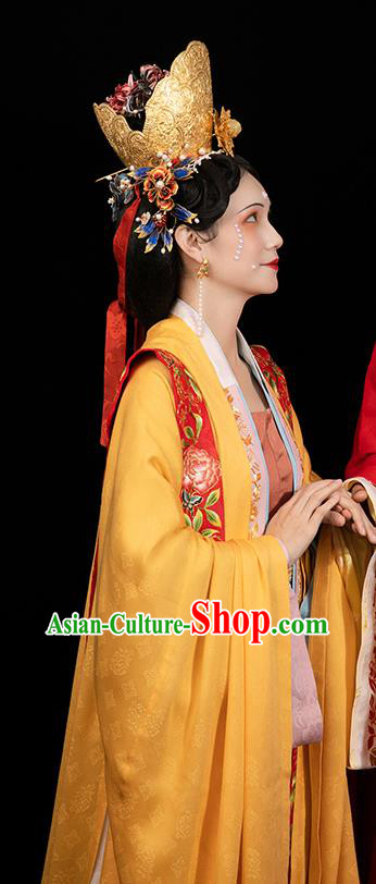 China Traditional Wedding Apparels Ancient Song Dynasty Imperial Empress Hanfu Clothing Full Set