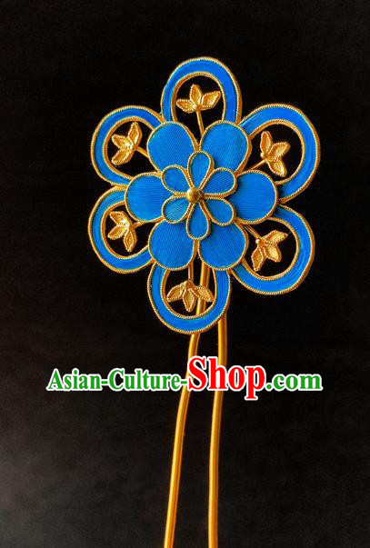 China Traditional Hair Accessories Flower Hair Stick Handmade Qing Dynasty Court Lady Hairpin