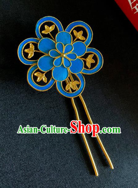 China Traditional Hair Accessories Flower Hair Stick Handmade Qing Dynasty Court Lady Hairpin