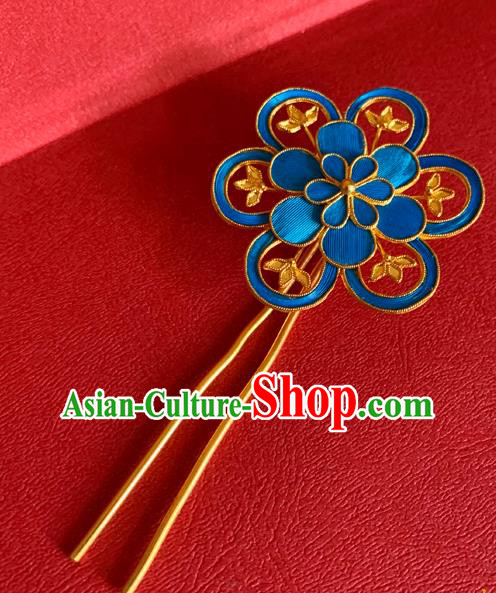 China Traditional Hair Accessories Flower Hair Stick Handmade Qing Dynasty Court Lady Hairpin