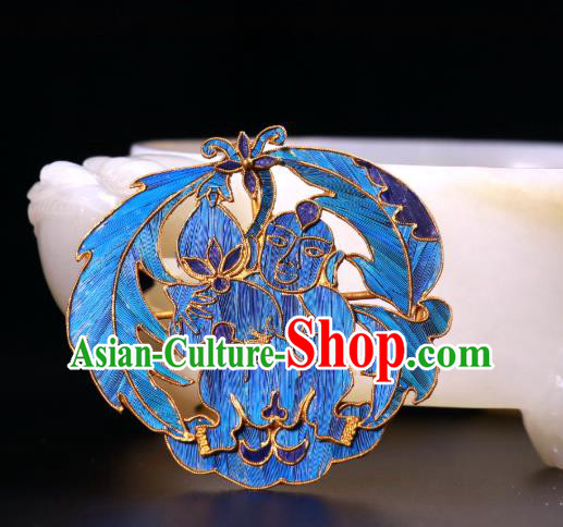 China Traditional Hanfu Brooch Accessories Ancient Empress Blueing Necklet Pendant