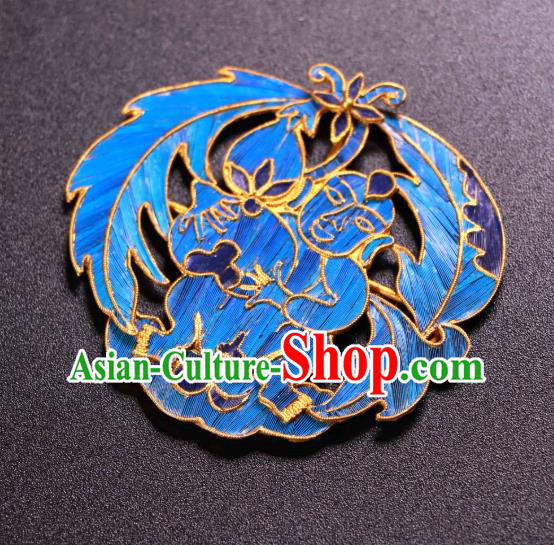 China Traditional Hanfu Brooch Accessories Ancient Empress Blueing Necklet Pendant