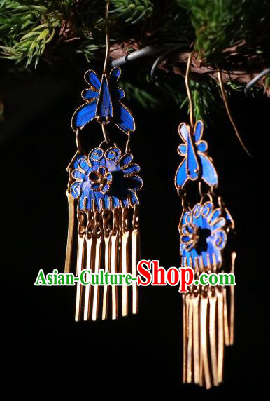 Chinese Ancient Manchu Queen Ear Accessories Classical Qing Dynasty Court Woman Earrings Jewelry
