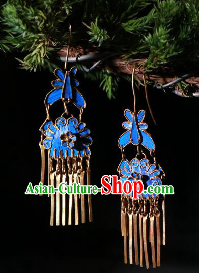 Chinese Ancient Manchu Queen Ear Accessories Classical Qing Dynasty Court Woman Earrings Jewelry