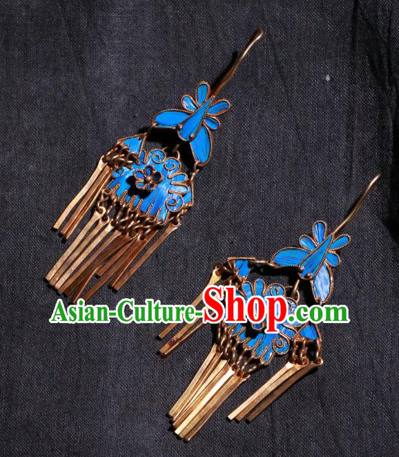 Chinese Ancient Manchu Queen Ear Accessories Classical Qing Dynasty Court Woman Earrings Jewelry