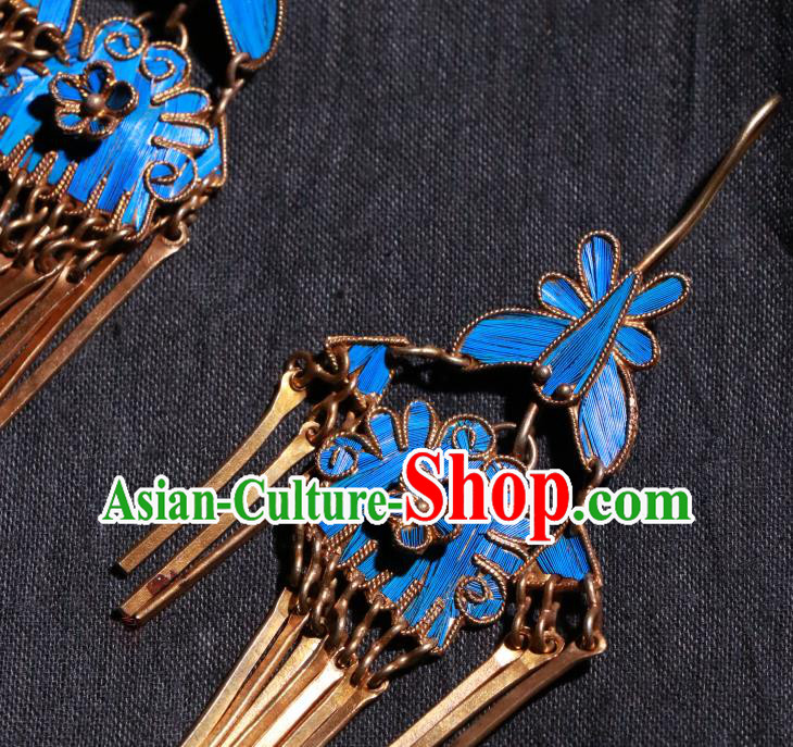 Chinese Ancient Manchu Queen Ear Accessories Classical Qing Dynasty Court Woman Earrings Jewelry