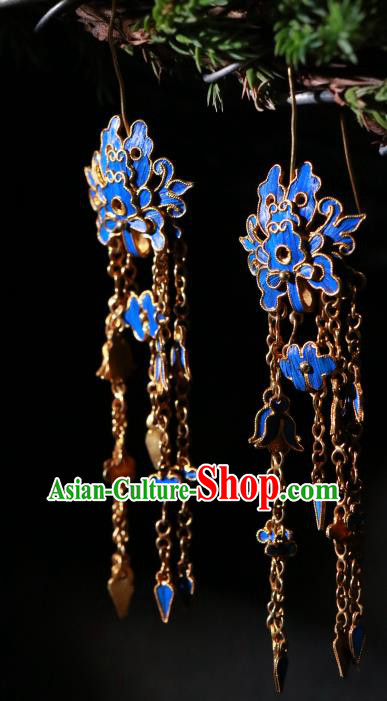 Chinese Classical Court Jewelry Qing Dynasty Palace Lady Earrings Ancient Empress Ear Accessories