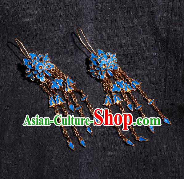 Chinese Classical Court Jewelry Qing Dynasty Palace Lady Earrings Ancient Empress Ear Accessories