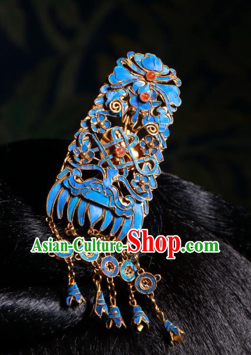 China Handmade Qing Dynasty Court Woman Tassel Hairpin Ancient Empress Gems Hair Clip