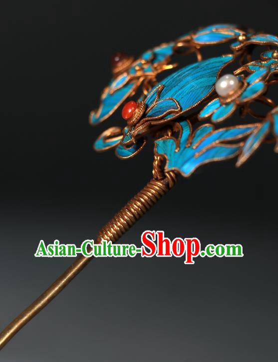 China Ancient Qing Dynasty Hairpin Empress Cloisonne Hair Stick Handmade Hair Accessories