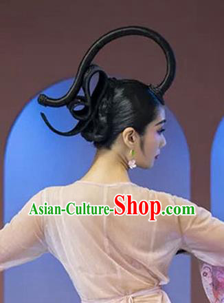 Chinese Classical Dance Wigs Chignon Ancient Flying Apsaras Dance Headdress