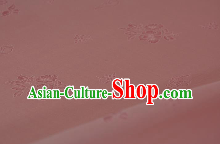Chinese Jacquard Peony Pink Silk Material Traditional Hanfu Silk Fabric