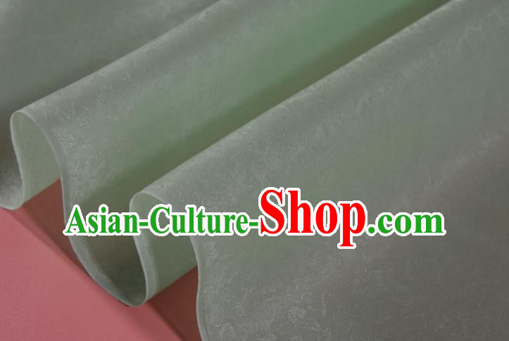 Chinese Jacquard Silk Material Traditional Hanfu Dress Embroidered Flowers Green Silk Fabric