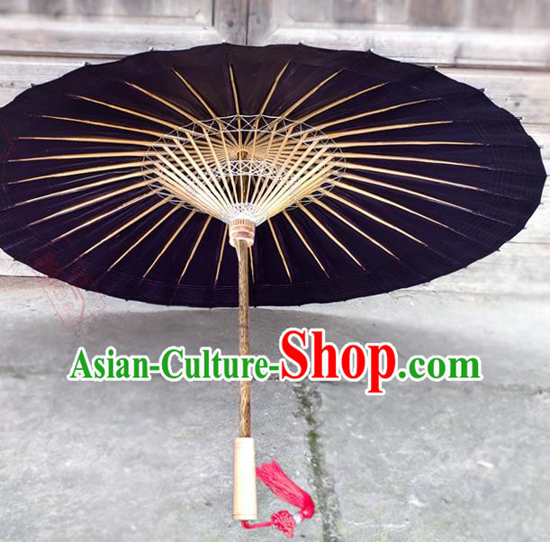 Traditional China Deep Purple Oil Paper Umbrella Handmade Umbrellas Artware Classical Dance Umbrella