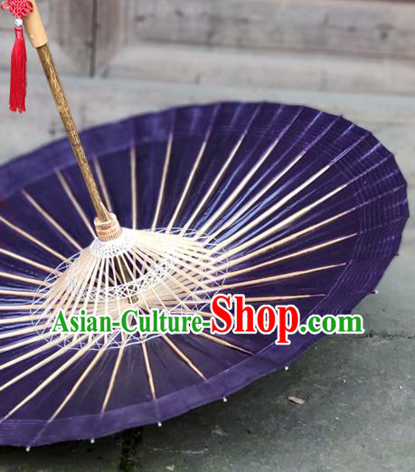 Traditional China Deep Purple Oil Paper Umbrella Handmade Umbrellas Artware Classical Dance Umbrella