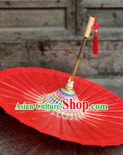 Traditional China Handmade Umbrellas Artware Wedding Bride Umbrella Red Oil Paper Umbrella