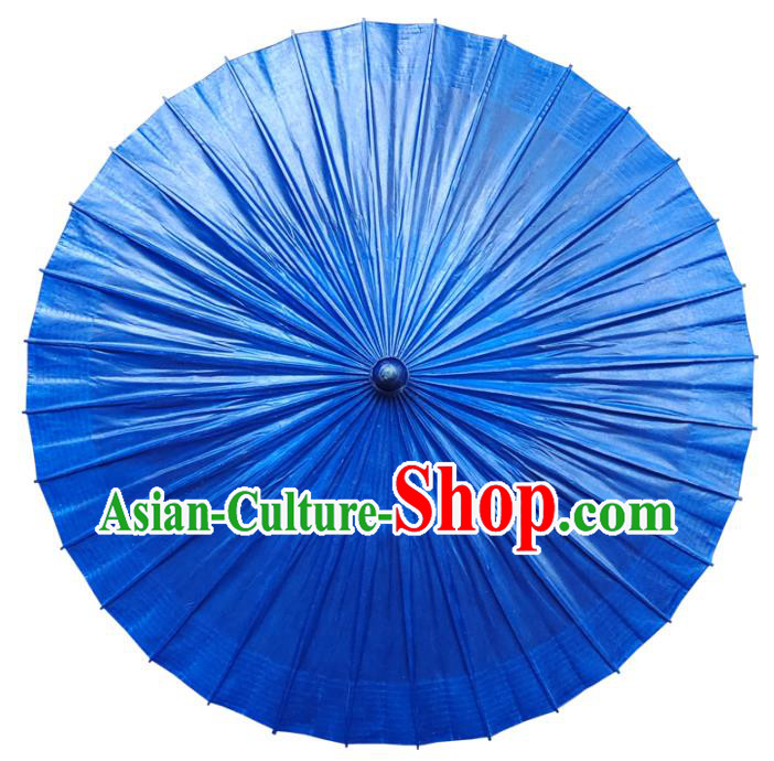 Traditional China Hanfu Dance Umbrella Bumbershoot Royalblue Oil Paper Umbrella Handmade Umbrellas Artware