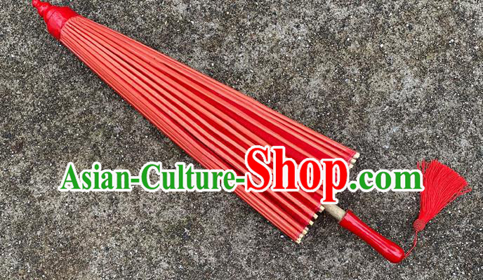 Chinese Wedding Parasol Traditional Hanfu Red Silk Umbrella Classical Dance Umbrella