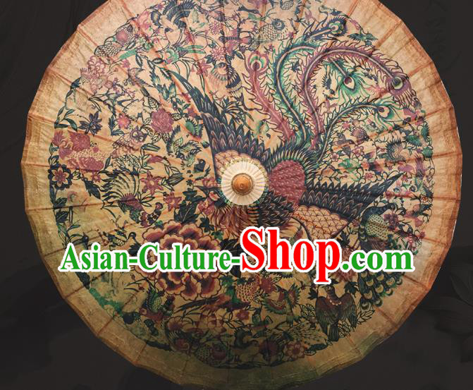 Traditional China Painting Phoenix Oil Paper Umbrella Handmade Umbrellas Artware Classical Dance Umbrella