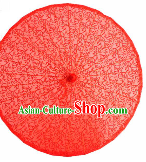 Chinese Red Lace Umbrellas Traditional Hanfu Umbrella Wedding Umbrella Classical Dance Umbrella