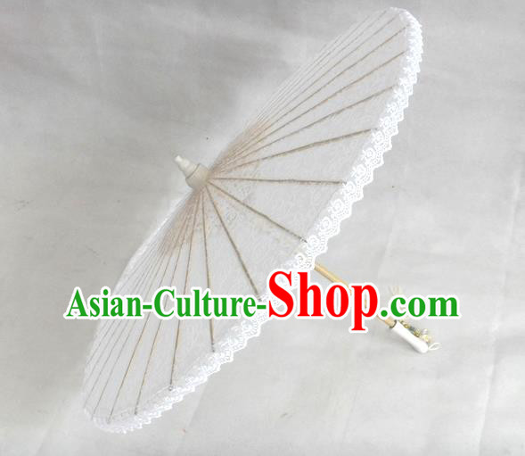 Chinese Wedding Umbrella Classical Dance Umbrella White Lace Umbrellas Traditional Hanfu Umbrella