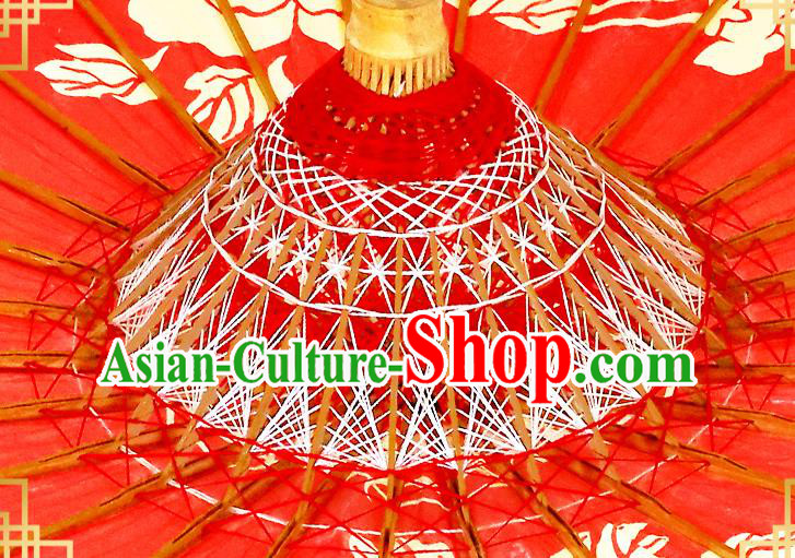 Traditional China Printing Peony Oil Paper Umbrella Handmade Umbrellas Artware Wedding Red Umbrella