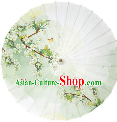 Traditional China Classical Painting Pear Blossom Paper Umbrella Oil Paper Umbrella Handmade Umbrellas Artware