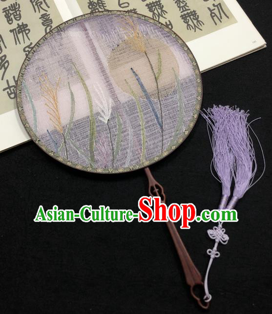 Handmade China Classical Dance Silk Fan Traditional Princess Circular Fan Palace Fan