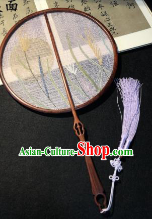 Handmade China Classical Dance Silk Fan Traditional Princess Circular Fan Palace Fan