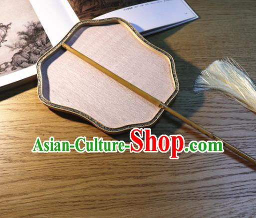 Handmade China Traditional Court Fan Classical Palace Fan Ancient Princess Pink Silk Fan