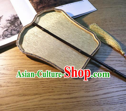Handmade China Beige Silk Fan Court Dance Fan Classical Palace Fan Traditional Hanfu Fans