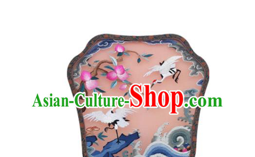 China Traditional Ming Dynasty Princess Fan Embroidered Palace Fan Handmade Wedding Pink Silk Fan