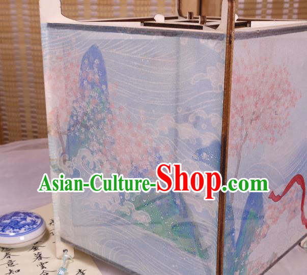 China Traditional Printing Beauty Silk Lanterns Handmade Portable Lamp Classical Palace Lantern