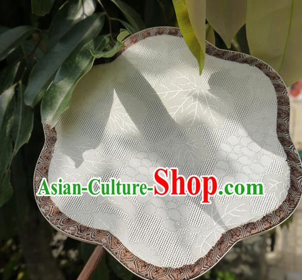 China Traditional Hanfu Fan Handmade Palace Fan Classical Grape Pattern Silk Fan