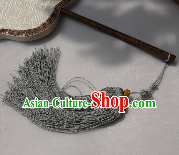China Traditional Hanfu Fan Handmade Palace Fan Classical Grape Pattern Silk Fan