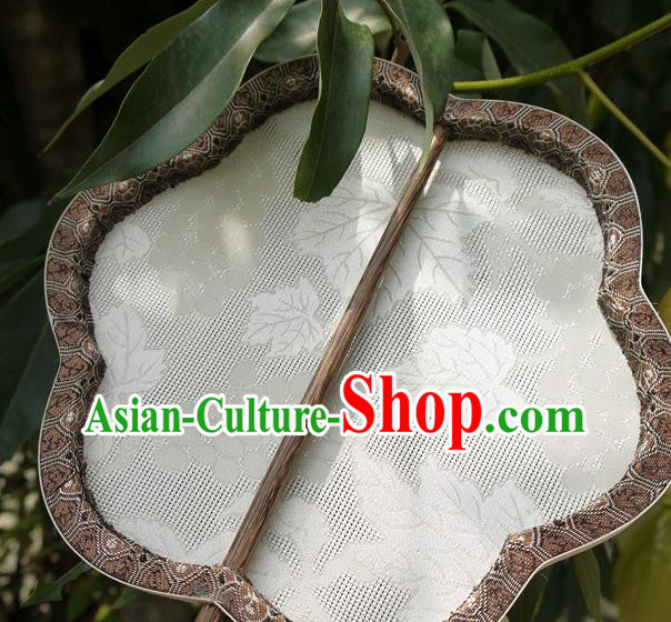 China Traditional Hanfu Fan Handmade Palace Fan Classical Grape Pattern Silk Fan