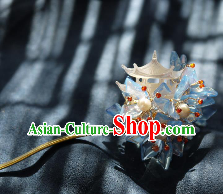China Traditional Hanfu Pearls Hairpin Hair Accessories Handmade Ancient Princess Hair Stick