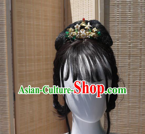 China Traditional Ming Dynasty Pearls Hairpin Handmade Ancient Princess Shell Hair Crown