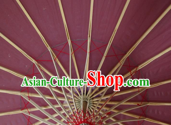 Chinese Wedding Umbrella Classical Dance Umbrella Purple Oil Paper Umbrellas Traditional Hanfu Umbrella