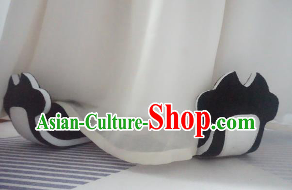 China Traditional Tang Dynasty Princess Shoes Handmade Hanfu Shoes Ancient Empress Black Cloth Shoes