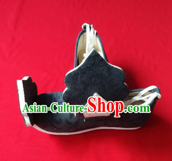 China Handmade Atrovirens Cloth Shoes Hanfu Shoes Traditional Ancient Tang Dynasty Princess Shoes